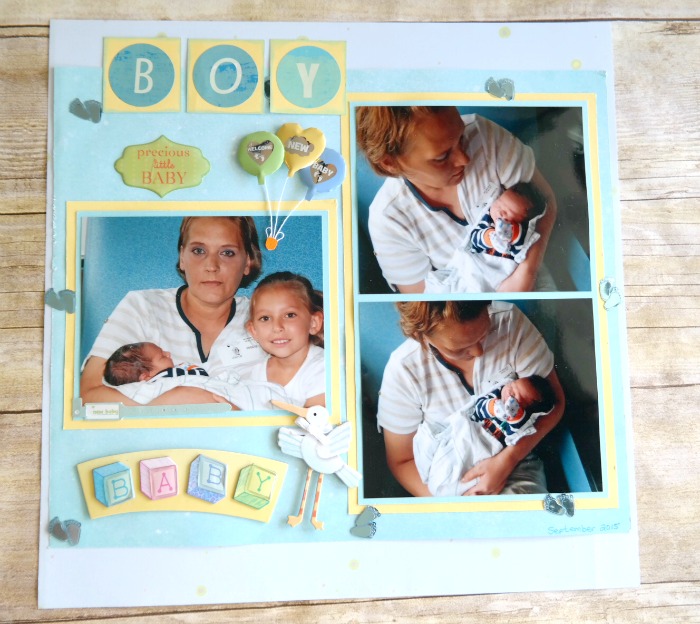 Passionate About Crafting : Scrapbooking - Newborn Baby Boy Layout Idea
